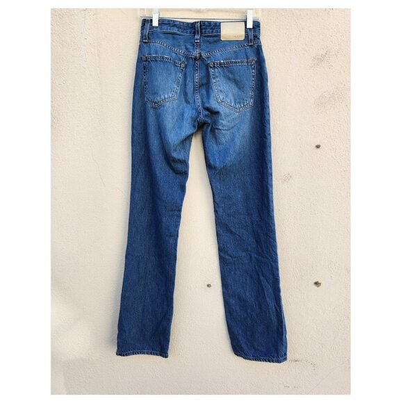 Rag & Bone Piper Low-Rise Straight Hermosa Slim Fit Mid Indigo Jean - Picture 3 of 9